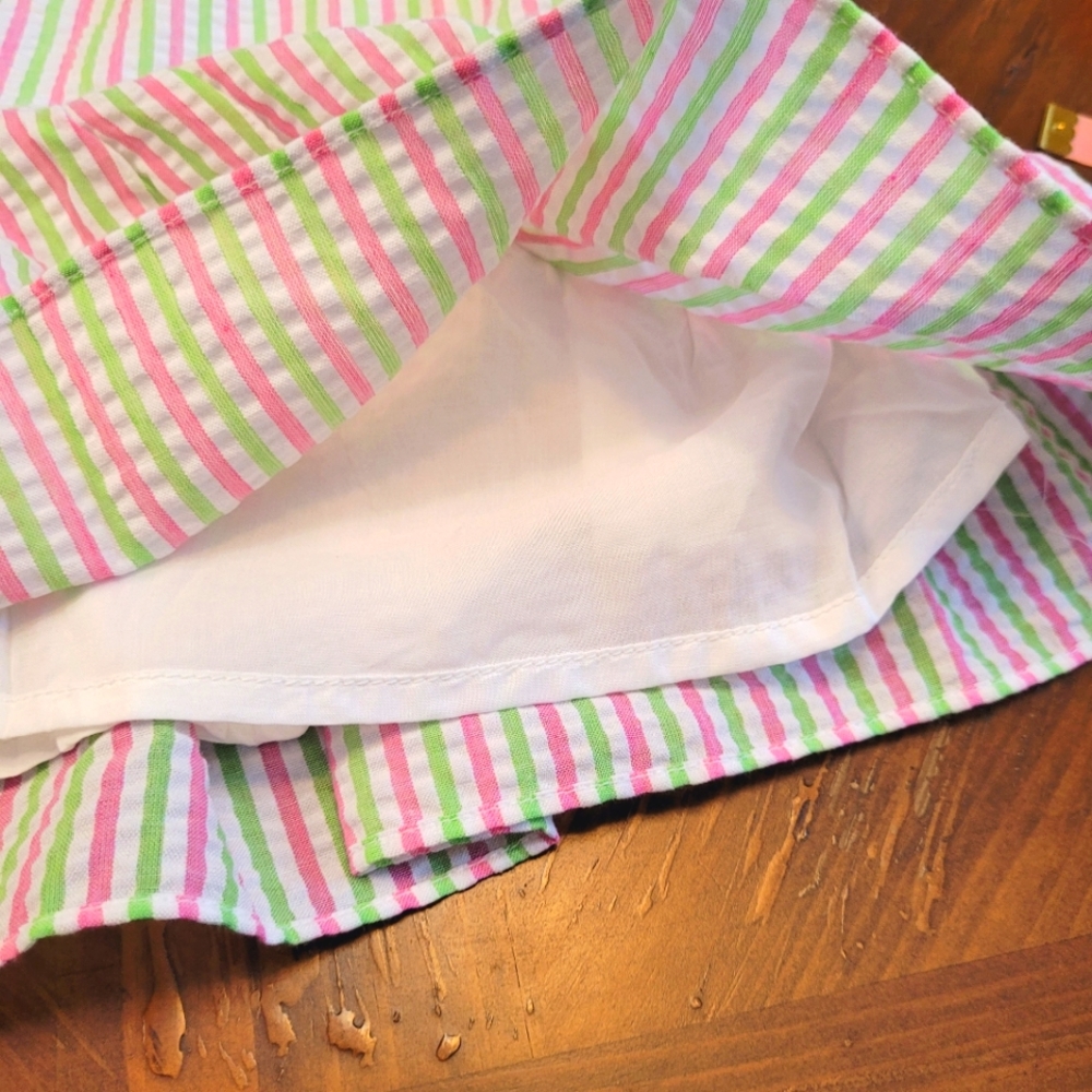 Draper James Flutter Sleeve White Green Pink Striped V-Neck Peplum Top NEW XL - Picture 12 of 16